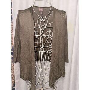 NEW WITH TAGS WOMEN Chicos Chico's Olive Green Thin Open Cardigan, Short Length,